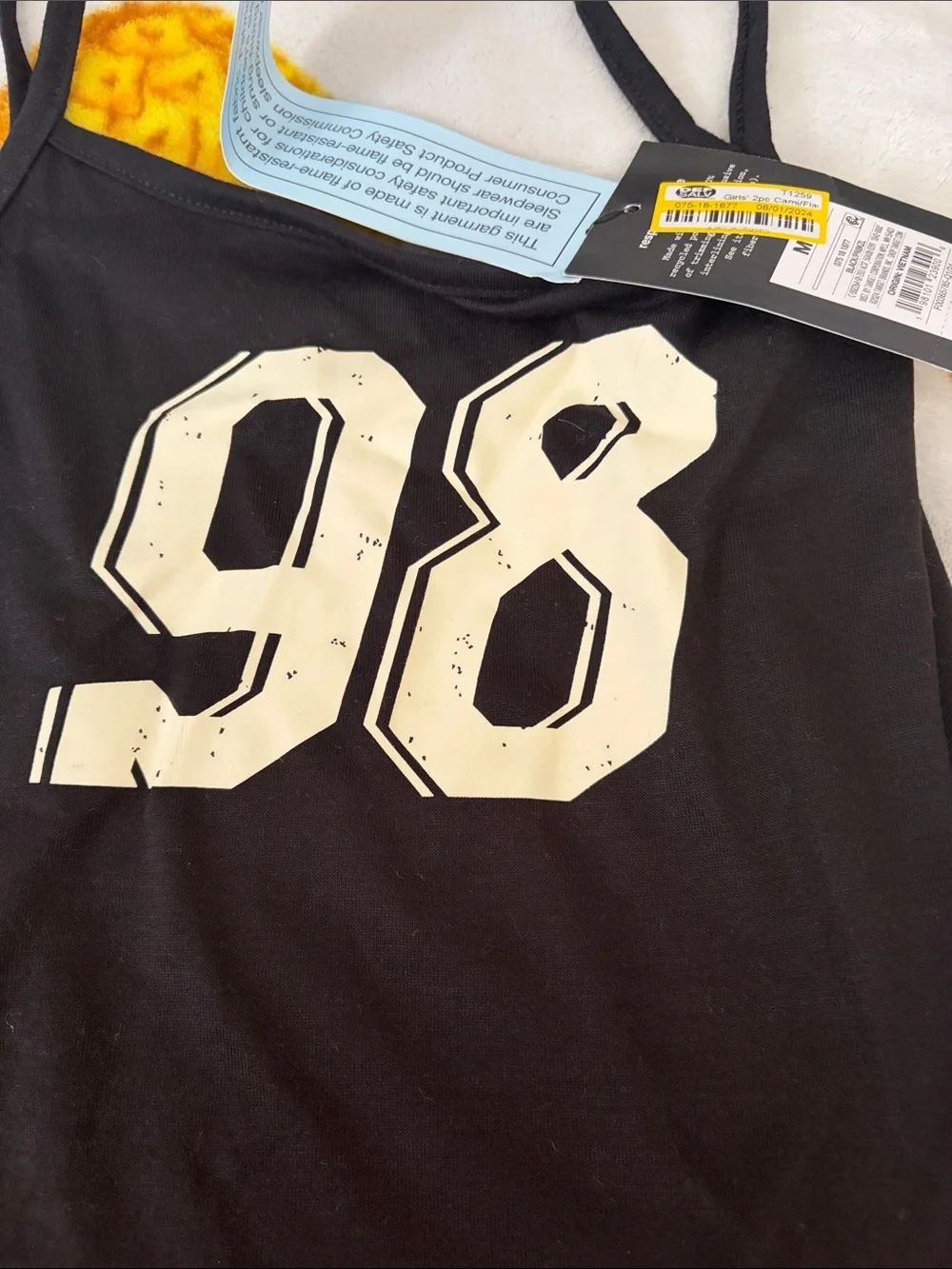 Black 98 Graphic Cami Tank Top - kids size 8